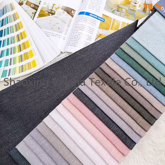 Tissu d'ameublement en polyester et lin, teinture, pour canapé, meubles, textile de maison