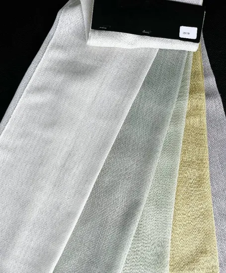 Tissu de rideau transparent aspect lin, nouveau style 2025