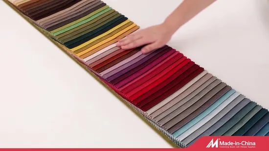 Fabricants chinois Home Deco 100% Poly Canapé Lin Aspect Tissu Tissu Lin Français Teint Uni pour Canapé