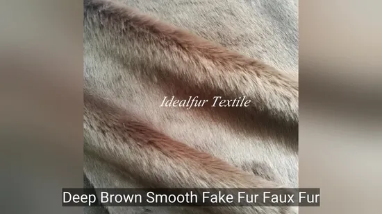Tissu luxueux en fausse fourrure marron foncé pour vêtements de mode