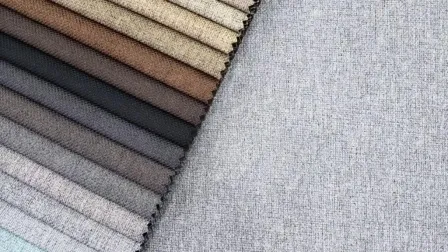 Tissu aspect lin 100 % polyester de haute qualité et bon marché pour rideaux de canapé
