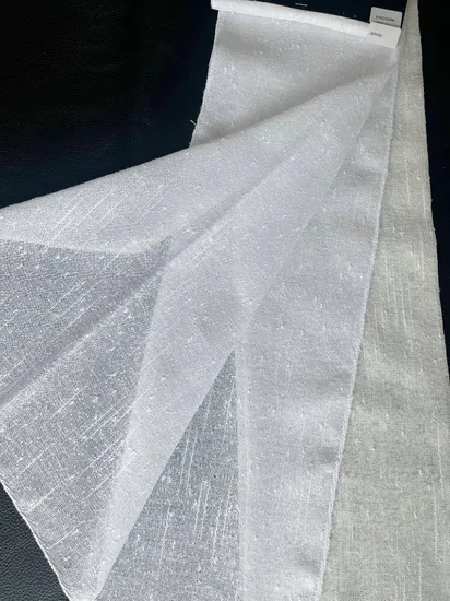 Tissu pour rideaux aspect lin, nouveau look 2025, fil flammé et DOT